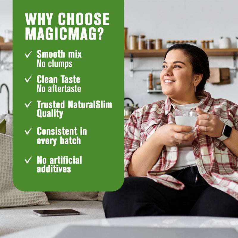 NaturalSlim MagicMag Pure Magnesium Citrate Powder – Raspberry Lemon Drink Mix, 8 oz (2 Pack)