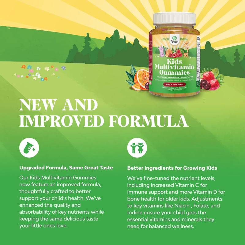 Plant Based Kids Multivitamin Gummies - Immune Support for Children (90 Count)