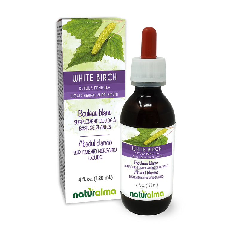 Naturalma White Birch Leaf Tincture – Alcohol-Free Drops, 4 fl oz | Vegan Herbal Supplement