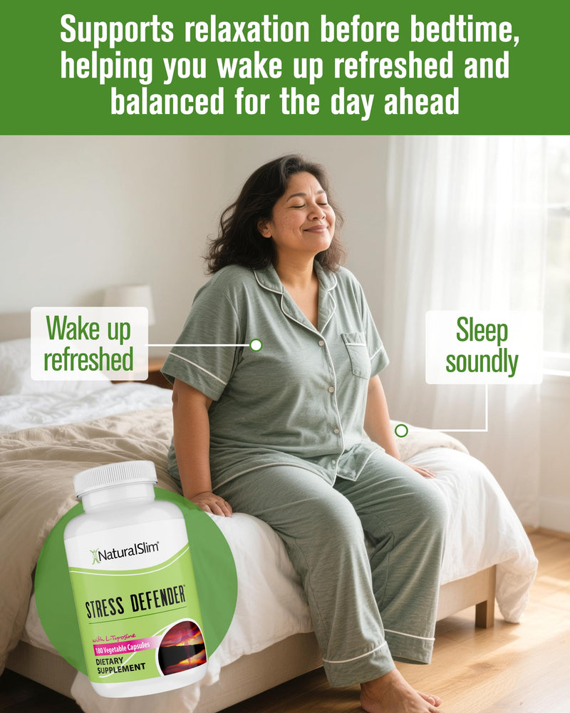 NaturalSlim Stress Defender – Stress Relief & Cortisol Support | 3-Pack, 180 Vegetarian Capsules