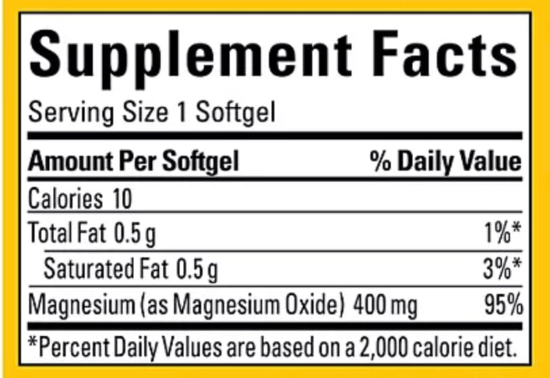 Nature Made High Potency Magnesium 400 mg - 150 Softgels (Pack of 2) | Magnesium Supplement