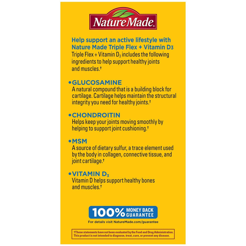 Nature Made TripleFlex Triple Strength Caplets with Vitamin D3, 120 Count