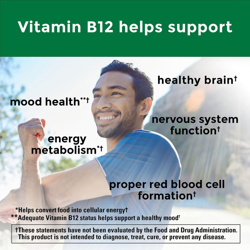 Nature Made Vitamin B12 500 mcg Tablets – Energy Metabolism Support, 100 Count (100 Day Supply)
