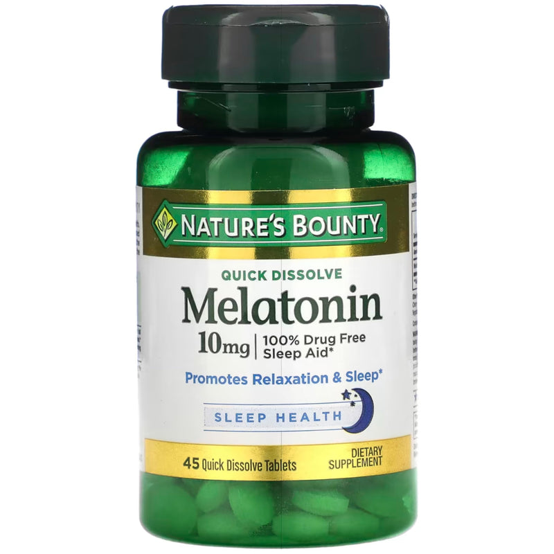 Nature's Bounty Melatonin 10 mg Quick Dissolve Tablets – Pack of 4