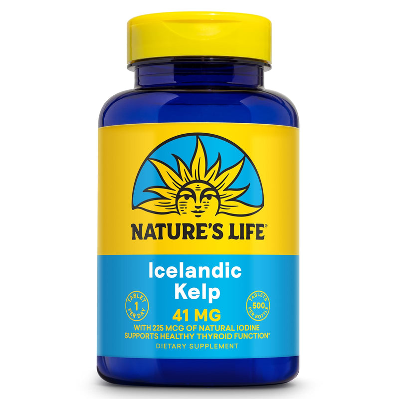 Nature’s Life Icelandic Kelp 41 mg Tablets – Iodine Supplement & Thyroid Support | Gluten Free, Non-GMO