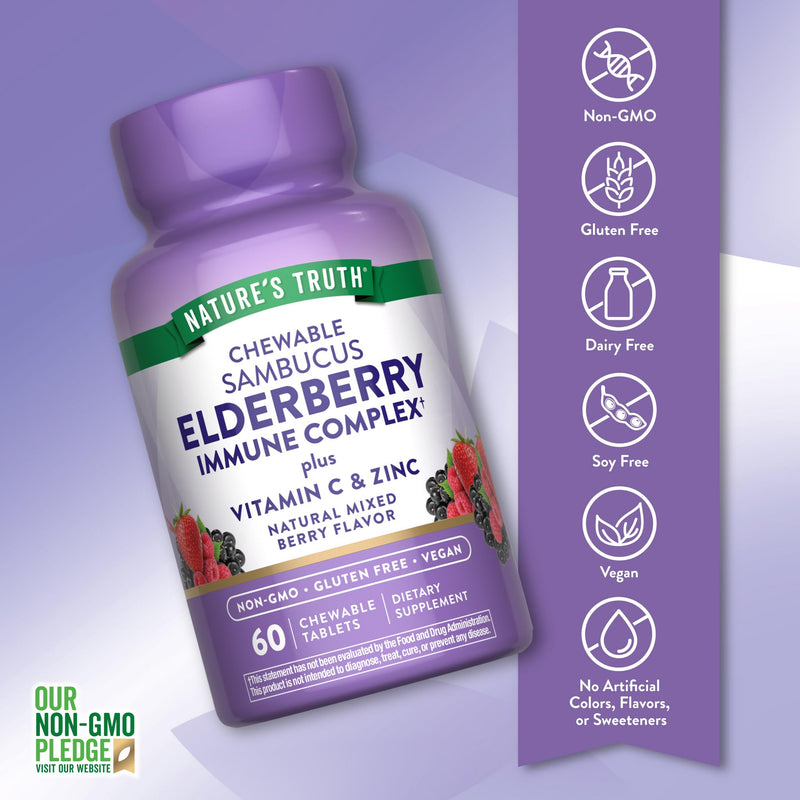 Nature's Truth Elderberry Immune Complex – 60 Chewables