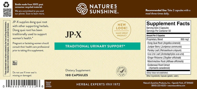 Nature's Sunshine JP-X 100 Capsules | Herbal Supplement for Women's Health