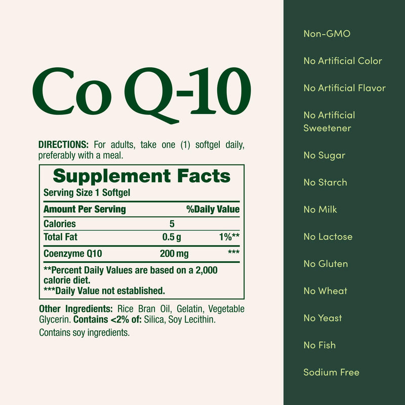 Nature's Bounty CoQ-10 200 mg Q-Sorb | Heart Health Support | 80 Rapid Release Softgels