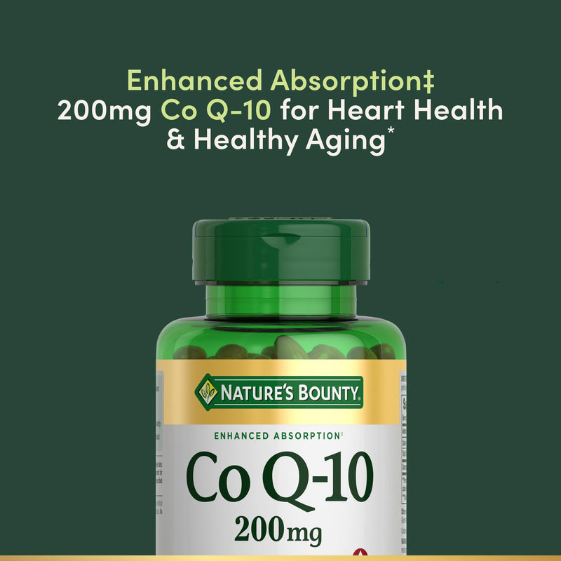 Nature's Bounty CoQ-10 200 mg Q-Sorb | Heart Health Support | 80 Rapid Release Softgels
