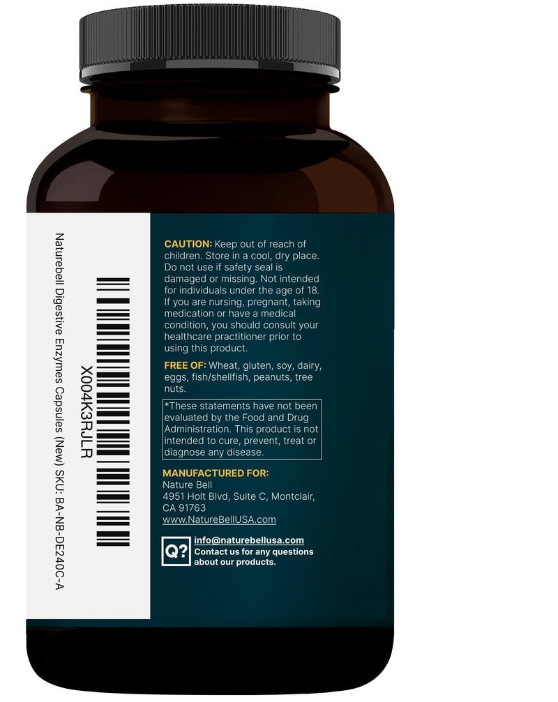 NatureBell Digestive Enzymes with Probiotics & Prebiotics, 240 Veggie Capsules