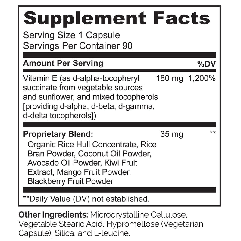 NATURELO Vitamin E 180 mg from Organic Whole Foods – Vegan, Non-GMO, Soy Free, 90 Capsules (Pack of 2)