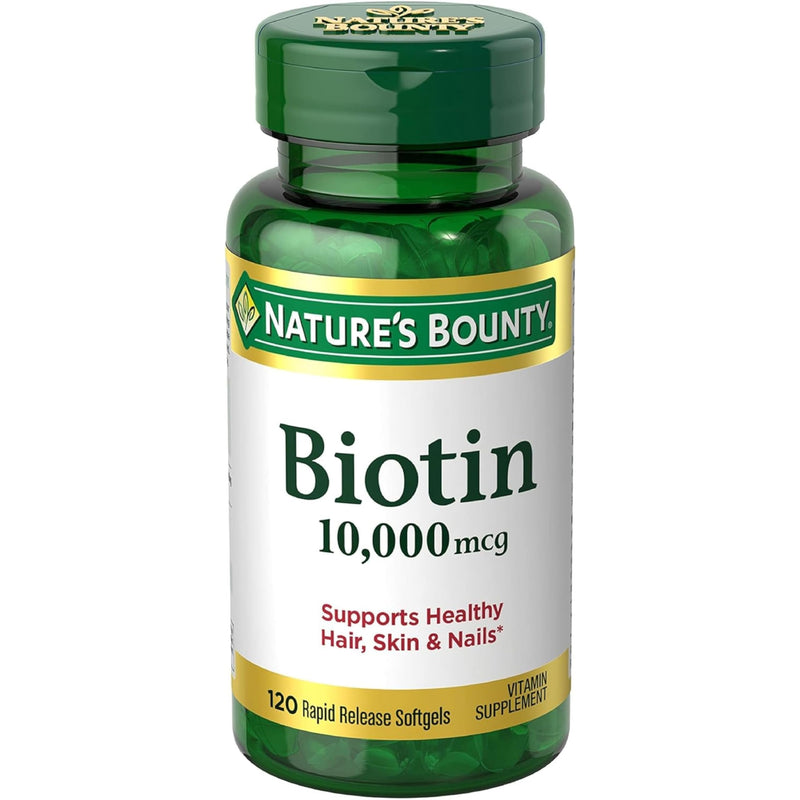 Nature's Bounty Biotin 10000 mcg – Ultra Strength Softgels (Pack of 2)