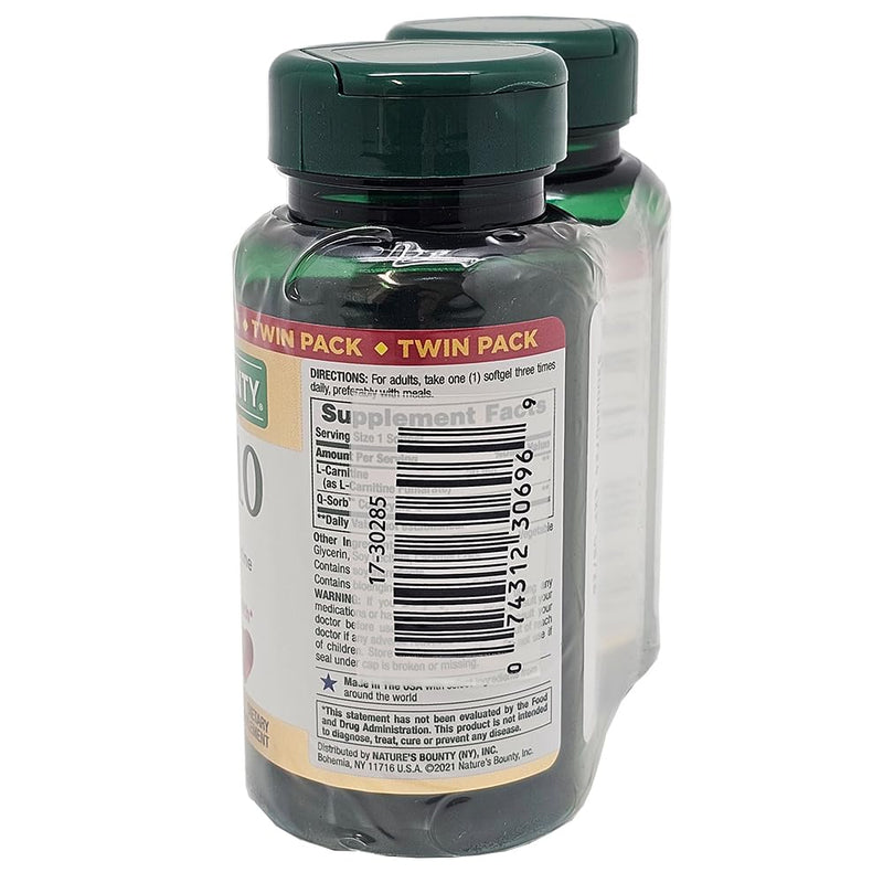Nature's Bounty CoQ10 100mg Twin Pack – 60 Count, 2 Pack | Health & Household