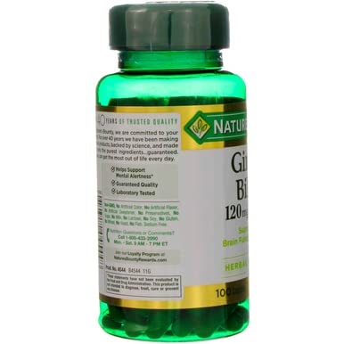 Nature's Bounty Ginkgo Biloba Capsule 120 mg - 100 ct | Standardized Extract