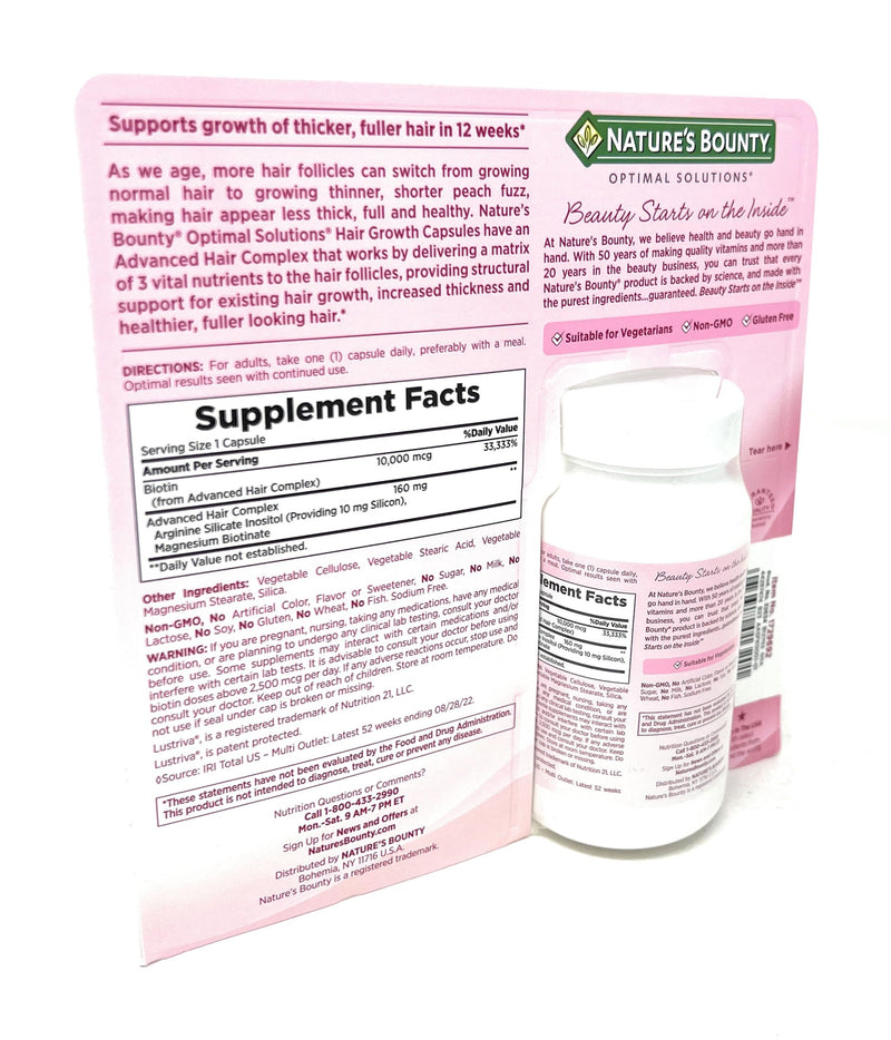 Nature's Bounty Hair Growth Supplement — 1 Per Day, Supports Thicker Hair (90 Capsules)