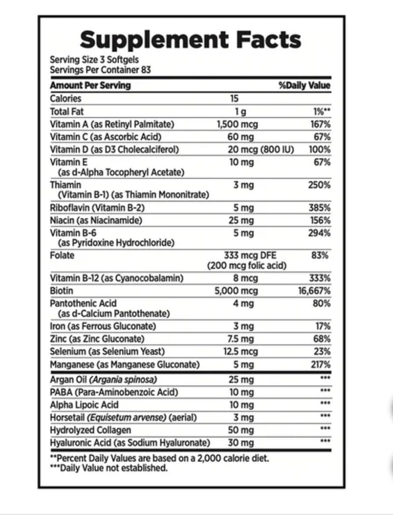 Nature's Bounty Hair, Skin & Nails 250 Softgels – 2 Pack