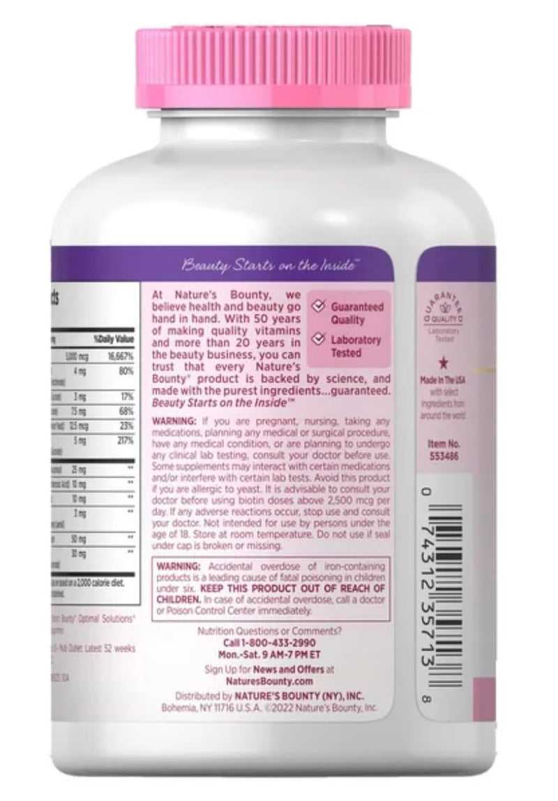 Nature's Bounty Hair, Skin & Nails 250 Softgels – 2 Pack