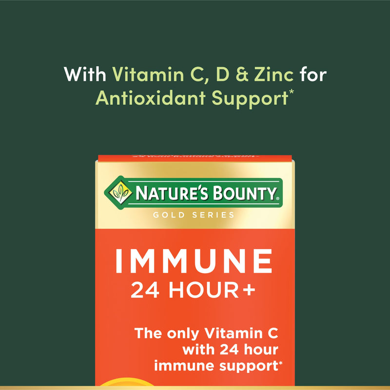 Nature's Bounty Immune 24 Hour Plus Ester-C Vitamin C 1000 mg, D & Zinc - 50 Count