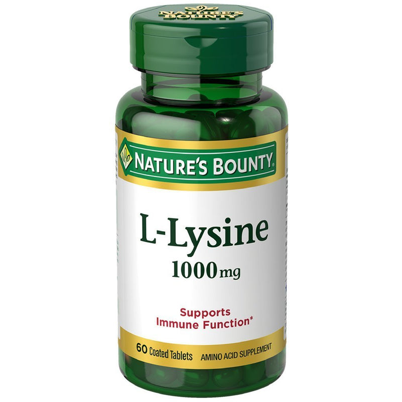 Nature's Bounty L-Lysine 1000 mg Tablets – Pack of 6 (60 ea)