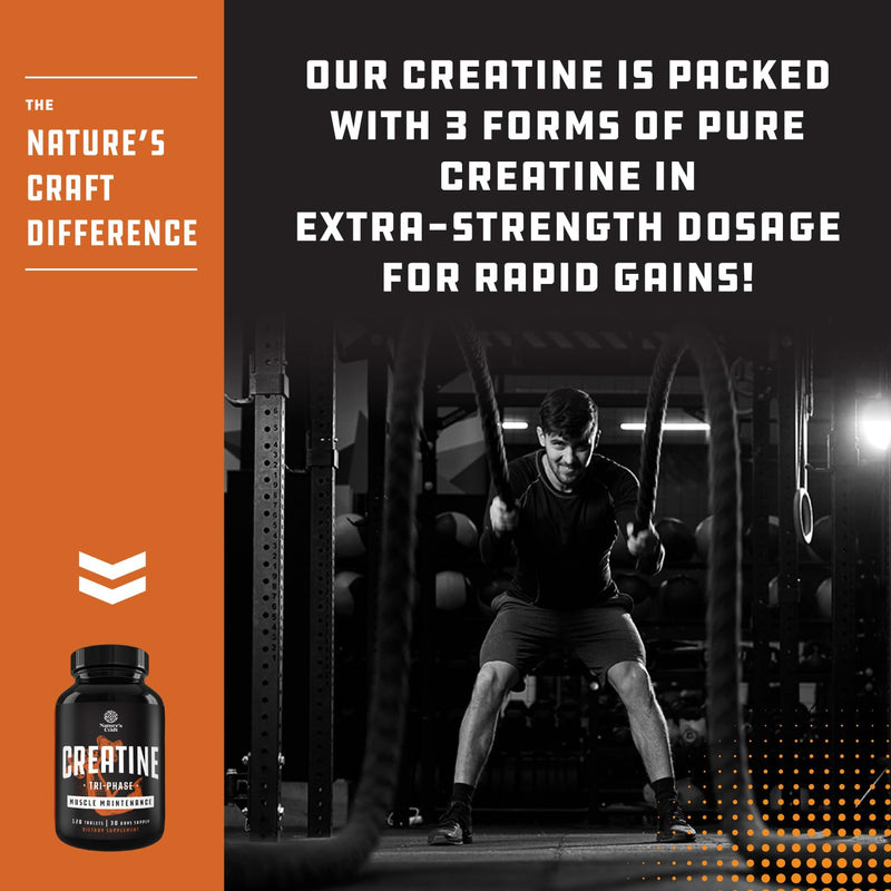 Natures Craft Tri-Phase Creatine Tablets – High Strength for Women & Men