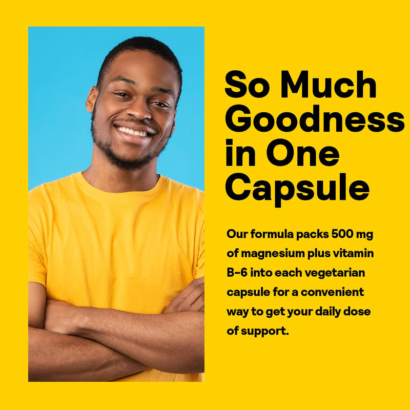 Nature's Life Magnesium 500 mg – Citrate, Malate, Oxide + Vitamin B6 | 100 Servings