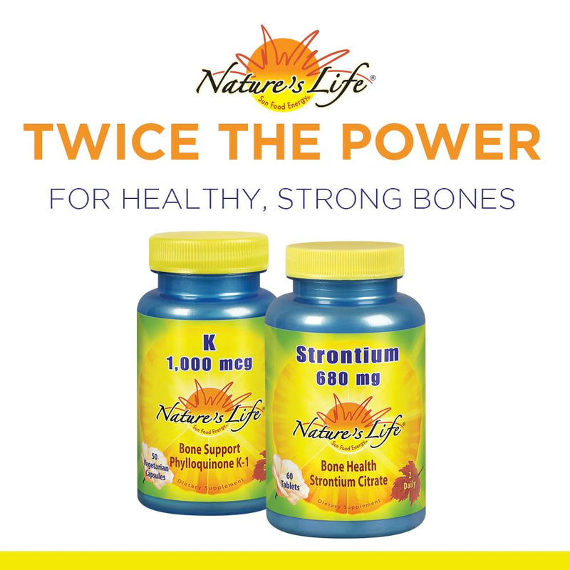 Nature's Life Vitamin K 1000mcg (Phylloquinone K-1) – Bone Health & Cardiovascular Support | 50CT