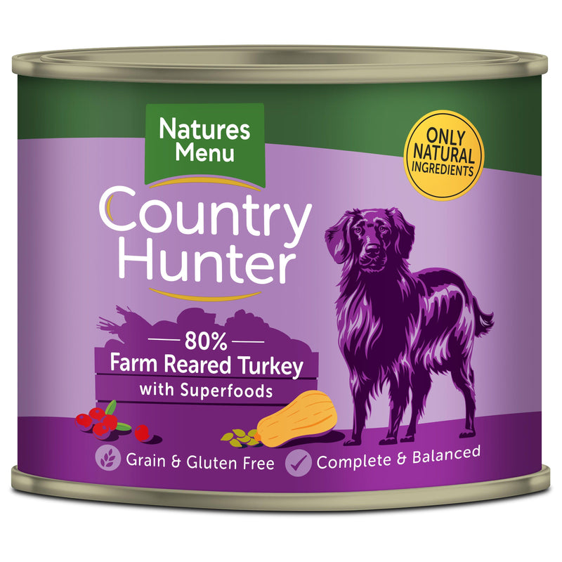 Natures Menu Country Hunter Dog Tins Turkey6x600g