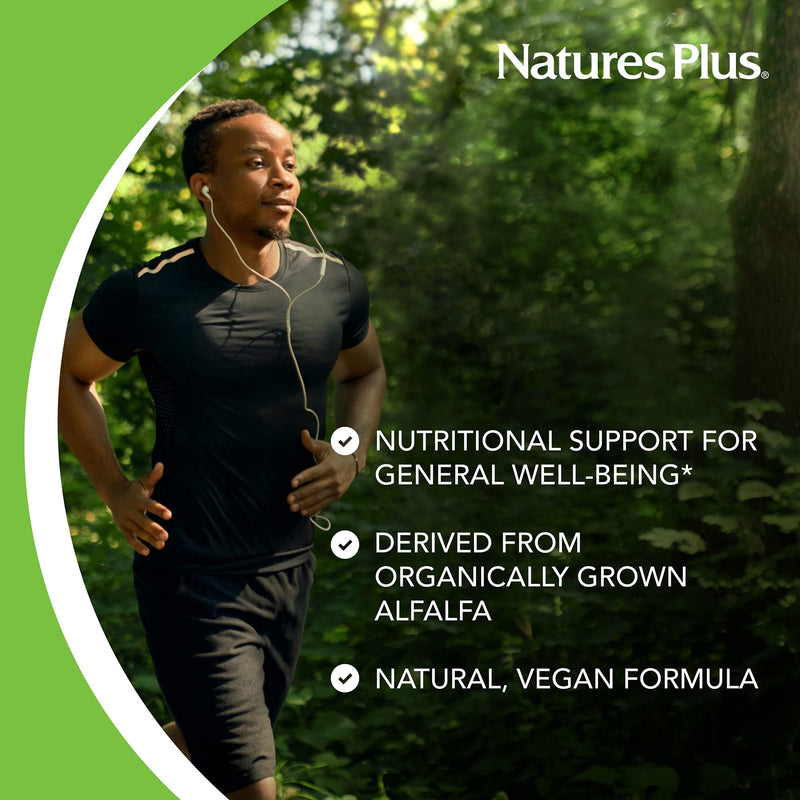 Natures Plus Chlorophyll Complex - 90 Capsules, 600 mg Organic Alfalfa - Immune Support & Energy - Gluten Free