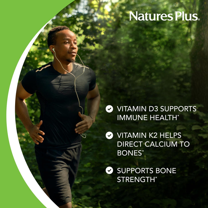 Natures Plus D & K Complex - 60 Mixed Berry Chewables | Supports Calcium Metabolism