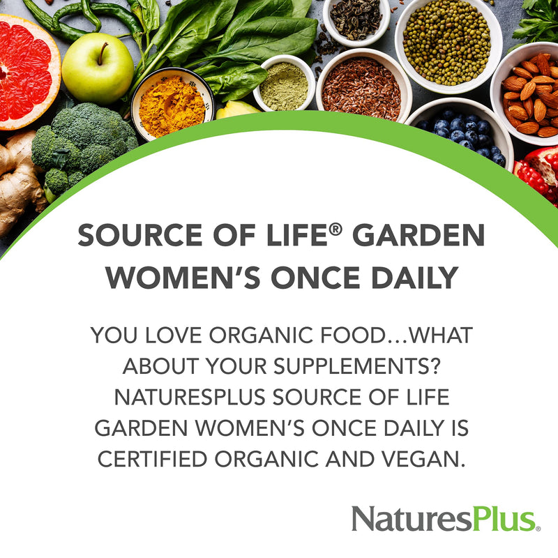 Natures Plus Source of Life Garden Organic Women's Multivitamin - 30 Vegan Tablets