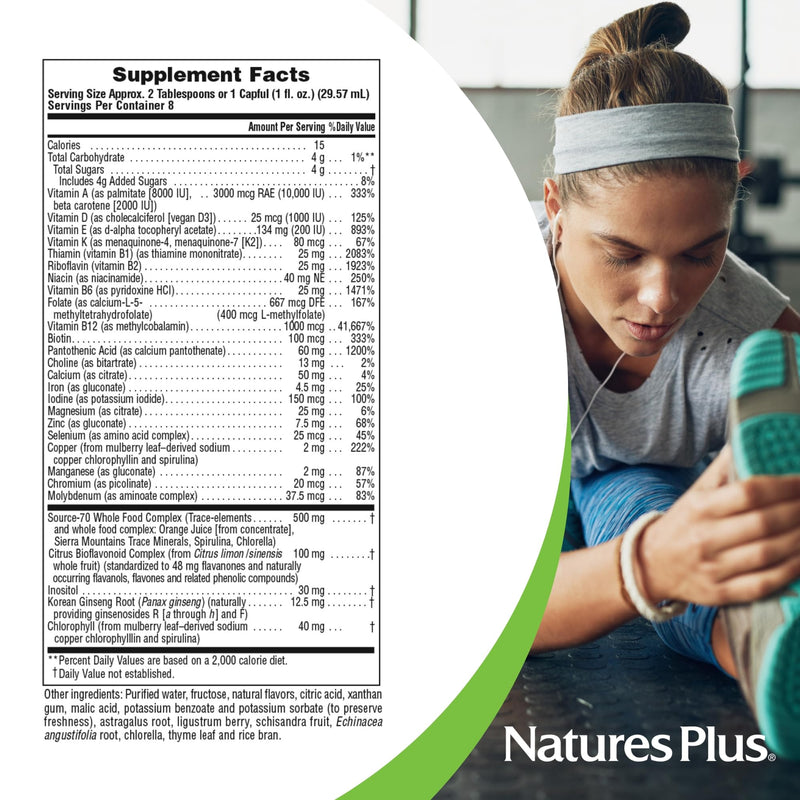Natures Plus Source of Life Liquid Tropical Fruit – 8 fl oz | Multivitamin & Mineral (Gluten Free, Vegetarian)
