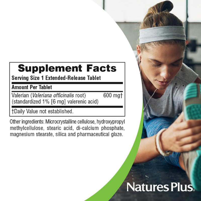 Natures Plus Herbal Actives Valerian Extended Release Tablets – 600 mg, 30 Vegan Tablets