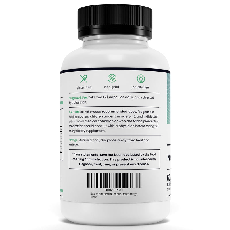 Nature's Pure Blend Nitric Oxide for Men – L-Arginine & L-Citrulline, Circulation & Endurance