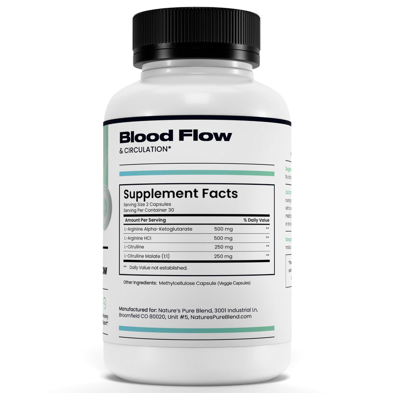 Nature's Pure Blend Nitric Oxide for Men – L-Arginine & L-Citrulline, Circulation & Endurance