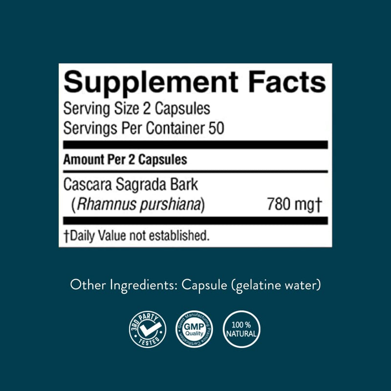 Nature's Sunshine Cascara Sagrada Capsules — Intestinal Support & Healthy Colon (100 capsules)