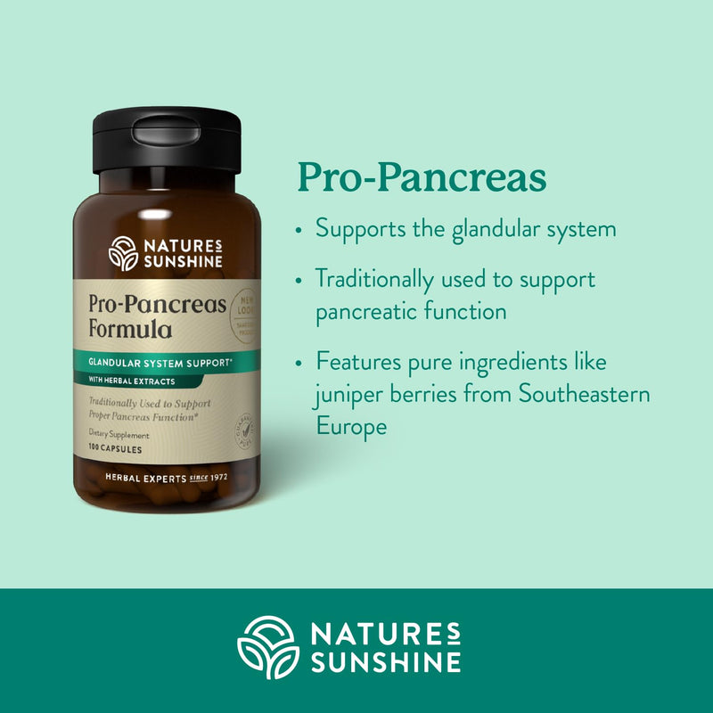Nature's Sunshine Pro-Pancreas, 100 Capsules, Kosher | Herbal Formula Enhances Digestion, Promotes Immunity, and Helps the Liver and Pancreas