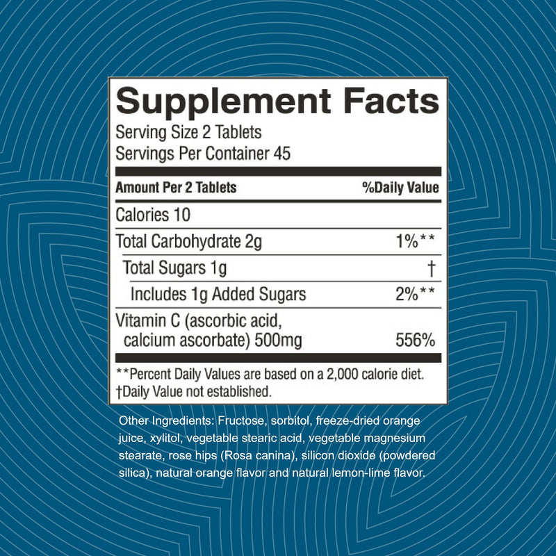 Nature's Sunshine Chewable Vitamin C 250mg – 90 Tablets | Immune Support