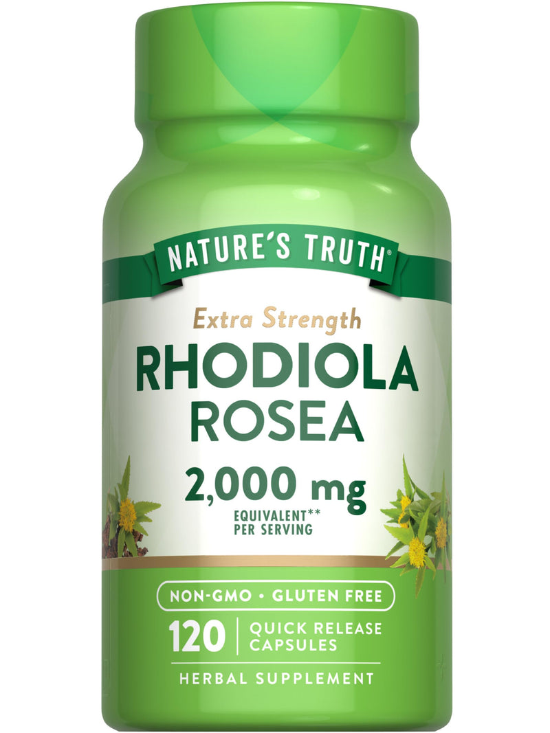 Nature's Truth Rhodiola Rosea 2000mg | 120 Capsules | Non-GMO & Gluten Free