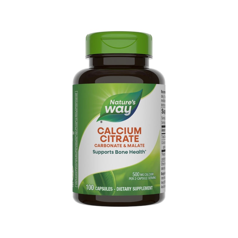 Nature's Way Calcium Citrate, Carbonate & Malate — Supports Bone Health (100 Capsules)