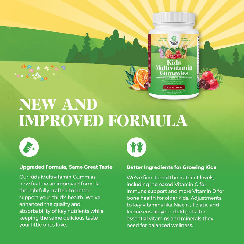 Natures Craft Plant-Based Kids Multivitamin Gummies – Immunity (180ct)