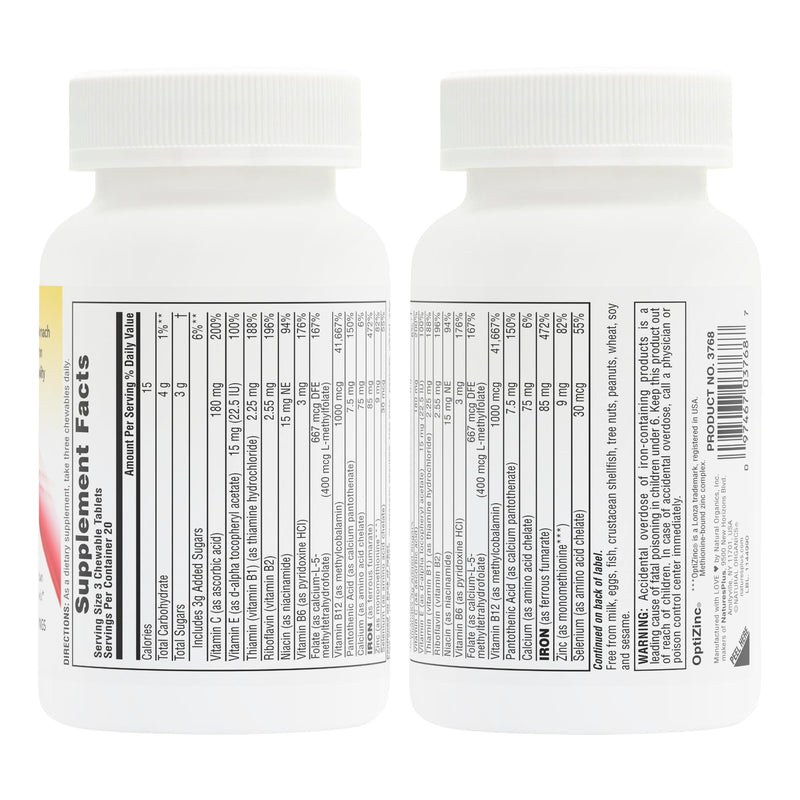 Natures Plus Hema-Plex Iron - 85 mg Elemental Iron, 60 Mixed Berry Chewables
