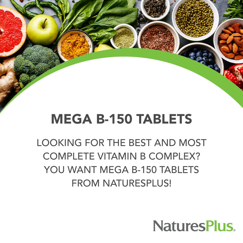 Natures Plus Mega B150 Complex - Sustained Release B-Complex (60 Veg Tablets)