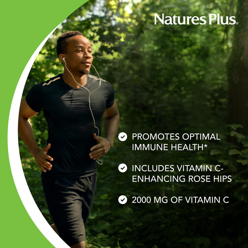 Natures Plus Ultra C with Rose HIPS 2000 mg - 90 Vegetarian Tablets | Immune Support & Antioxidant