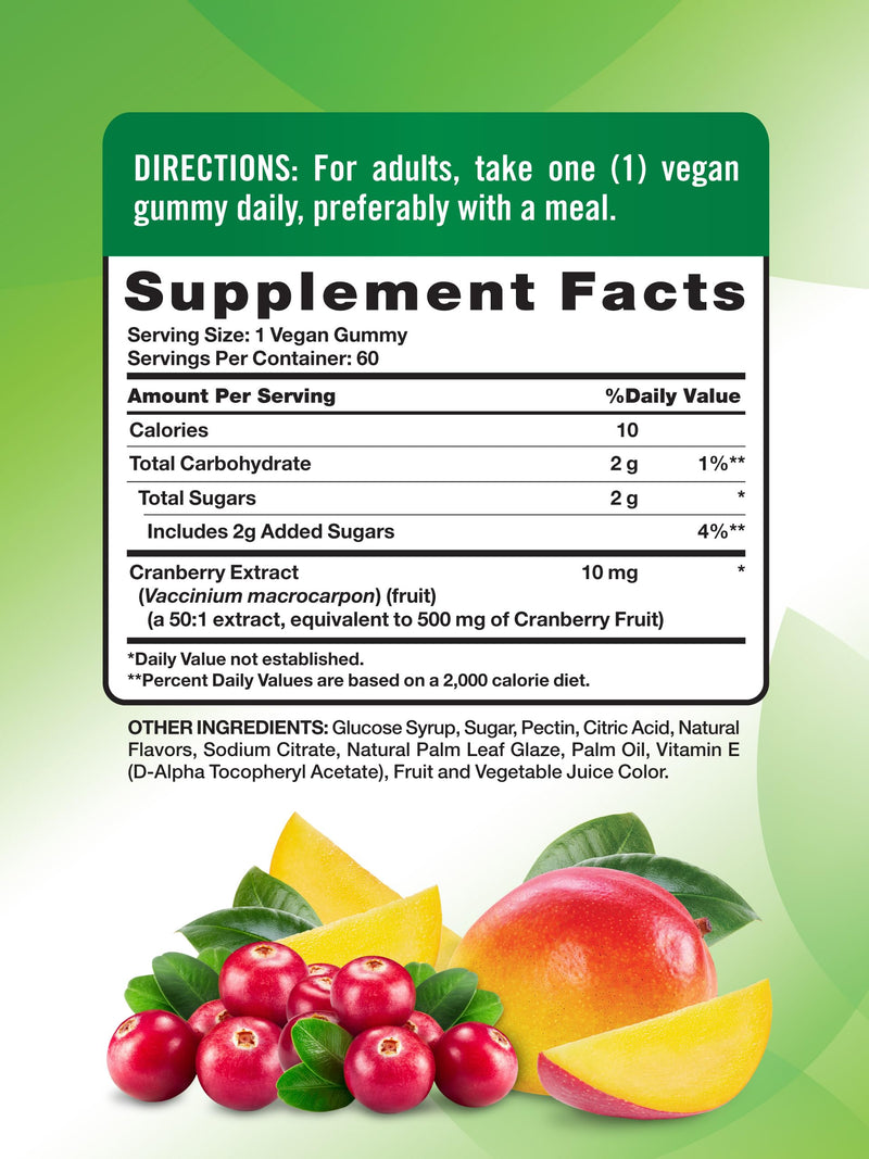 Nature's Truth Cranberry Gummies 60 Count – Vegan, Non-GMO & Gluten Free (Cranberry Mango) Pack of 2