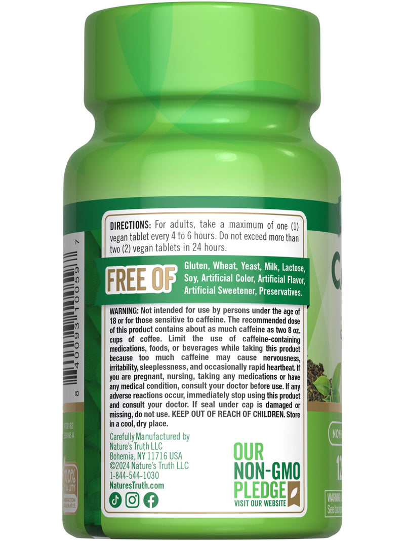 Nature's Truth Caffeine Pills 220mg | 120 Count | Green Tea Extract | Vegan, Non-GMO & Gluten Free (Pack of 2)