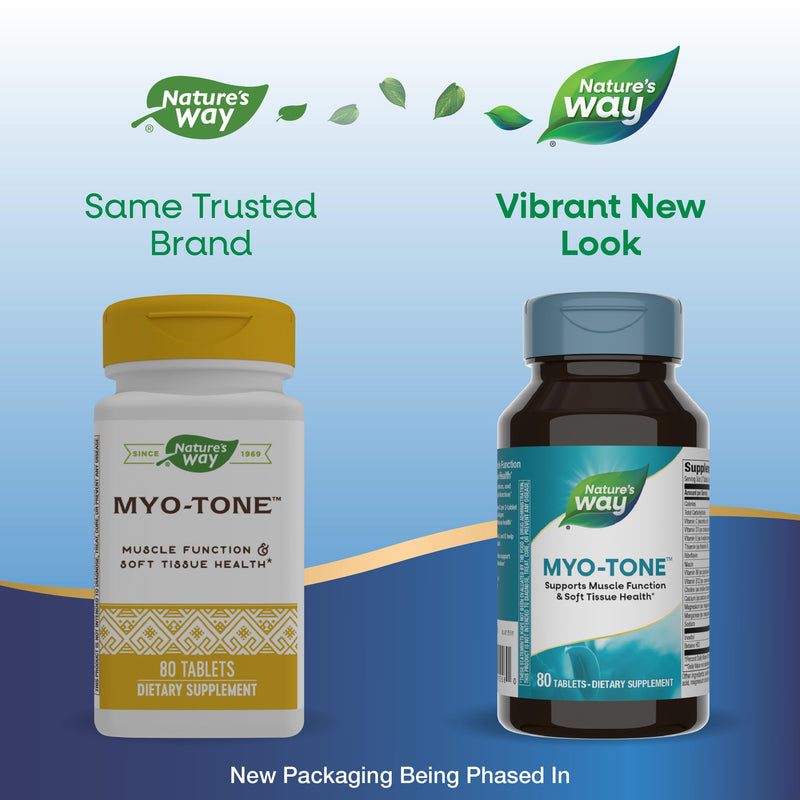 Nature's Way Myo-Tone – Muscle Function & Soft Tissue Health (80 Tablets, 2 Pack) – Gluten Free & Vegetarian