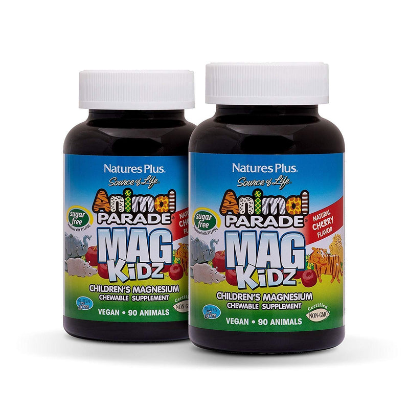 Nature'sPlus MagKidz Cherry Magnesium for Kids - 90 Chewables | Non-GMO, Gluten-Free