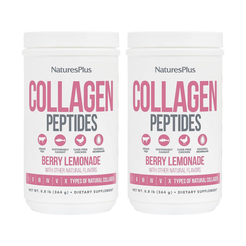 NaturesPlus Collagen Peptides Berry Lemonade – 0.8 lb Powder (Pack of 2) for Hair, Skin, Nails & Joints