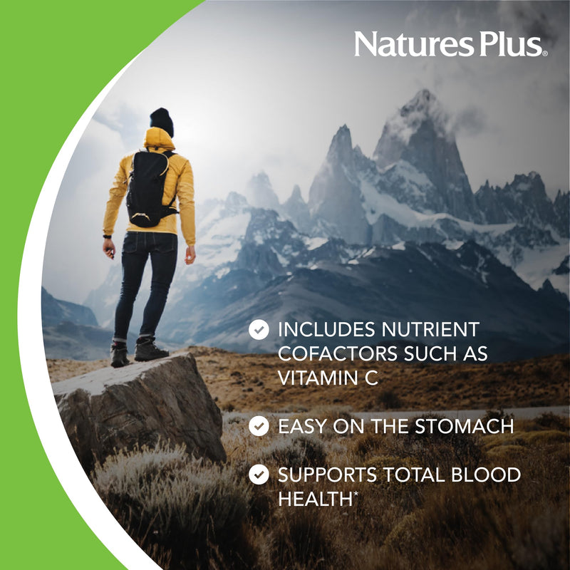 NaturesPlus Hema-Plex Iron - 85 mg Chelated Iron + Vitamin C | Vegan & Gluten Free