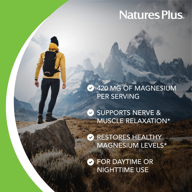 NaturesPlus KalmAssure Magnesium Powder - 0.9 lb - Pink Lemonade Flavor - Supports Nerve and Muscle Relaxation - Non-GMO, Gluten Free, Vegan - 60 Servings